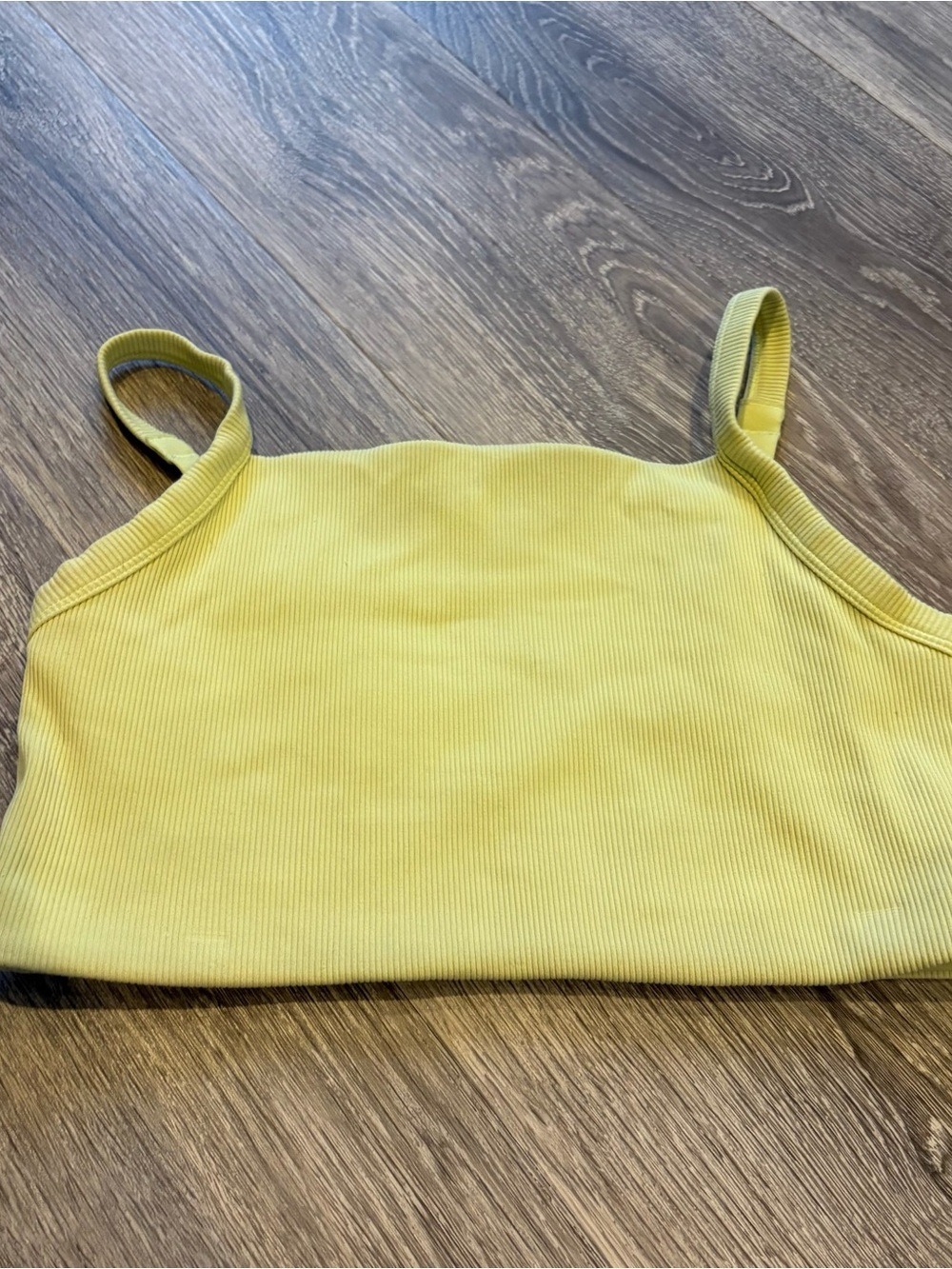 aerie Ribbed Sports Bra in Lemon Yellow Size M